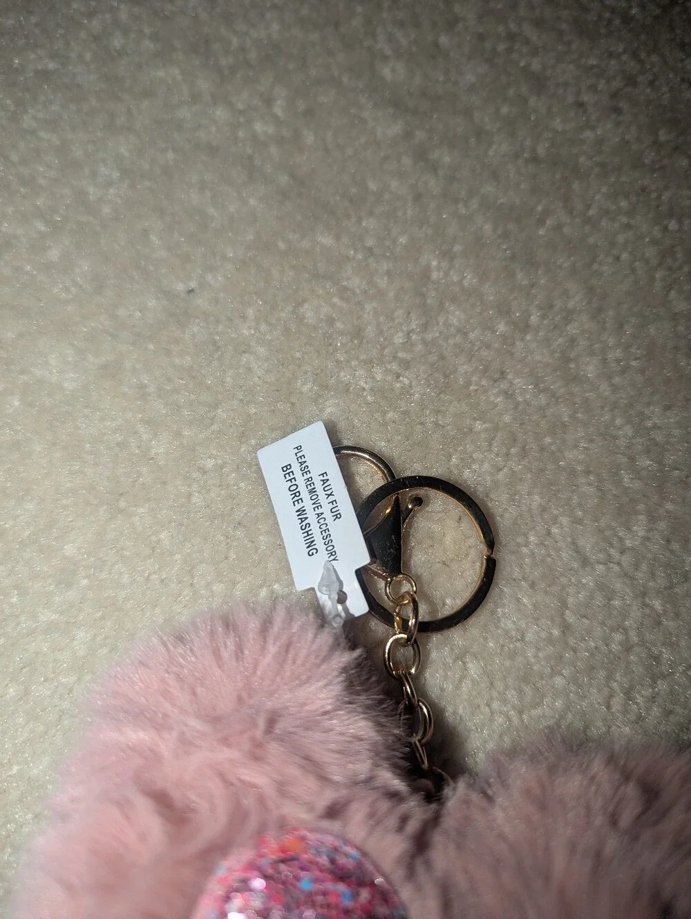 Faux Fur Heart Keychain